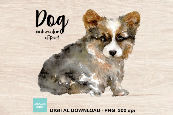 Dog Watercolor Clipart, Cute Puppies