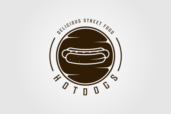 Hotdog or Hotdogs Logo Vector Line for Embroidery Projects