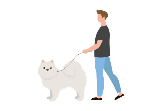 Man Walking American Eskimo Dog Embroidery Review